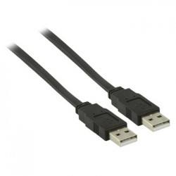 Valueline USB 2.0 USB A male - USB A male platte kabel 2,00 m zwart