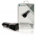 Konig Autolader 2-Uitgangen 3.1 A USB Zwart