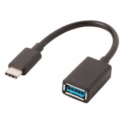 USB 3.0 Kabel USB-C Male - A Female 0.15 m Zwart