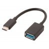USB 3.0 Kabel USB-C Male - A Female 0.15 m Zwart